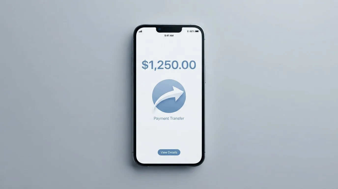 A phone showing a stablecoin transfer screen