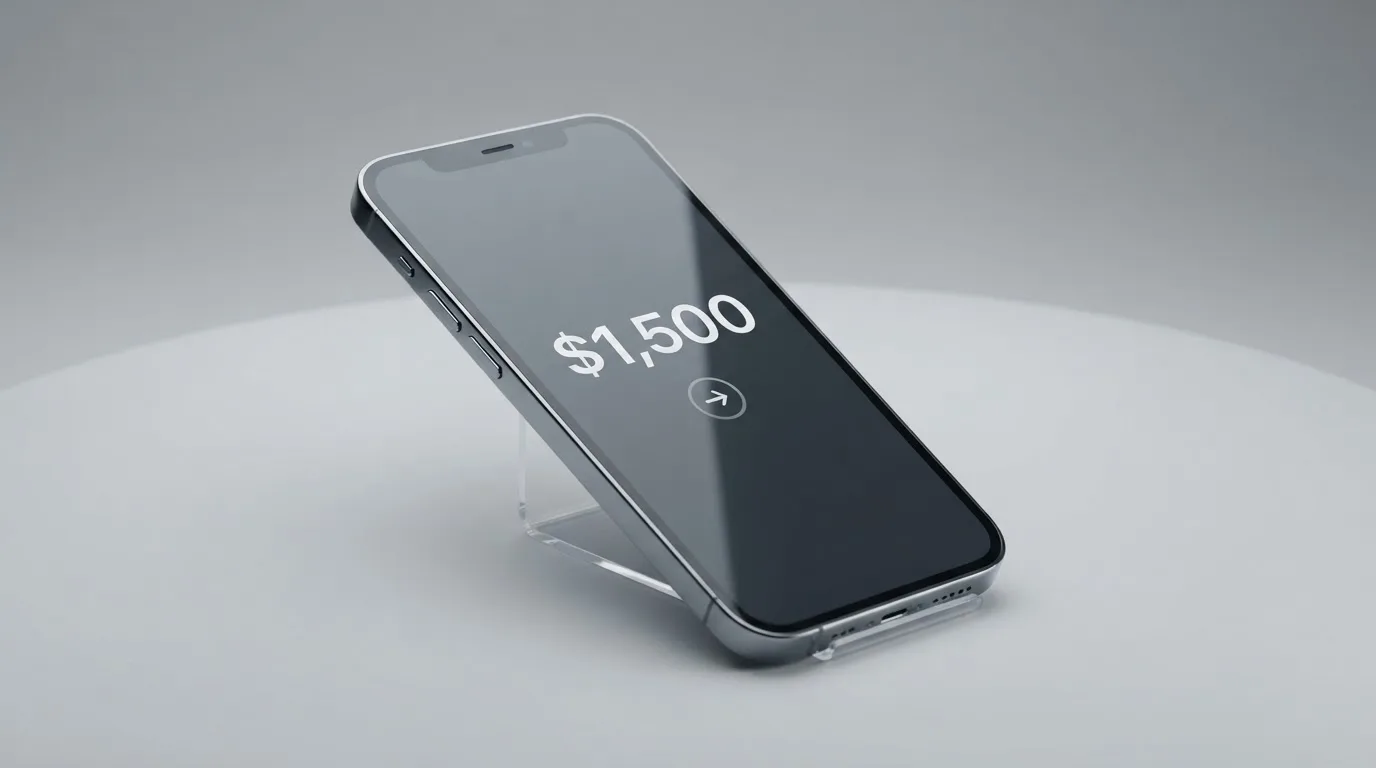A phone showing a stablecoin transfer screen