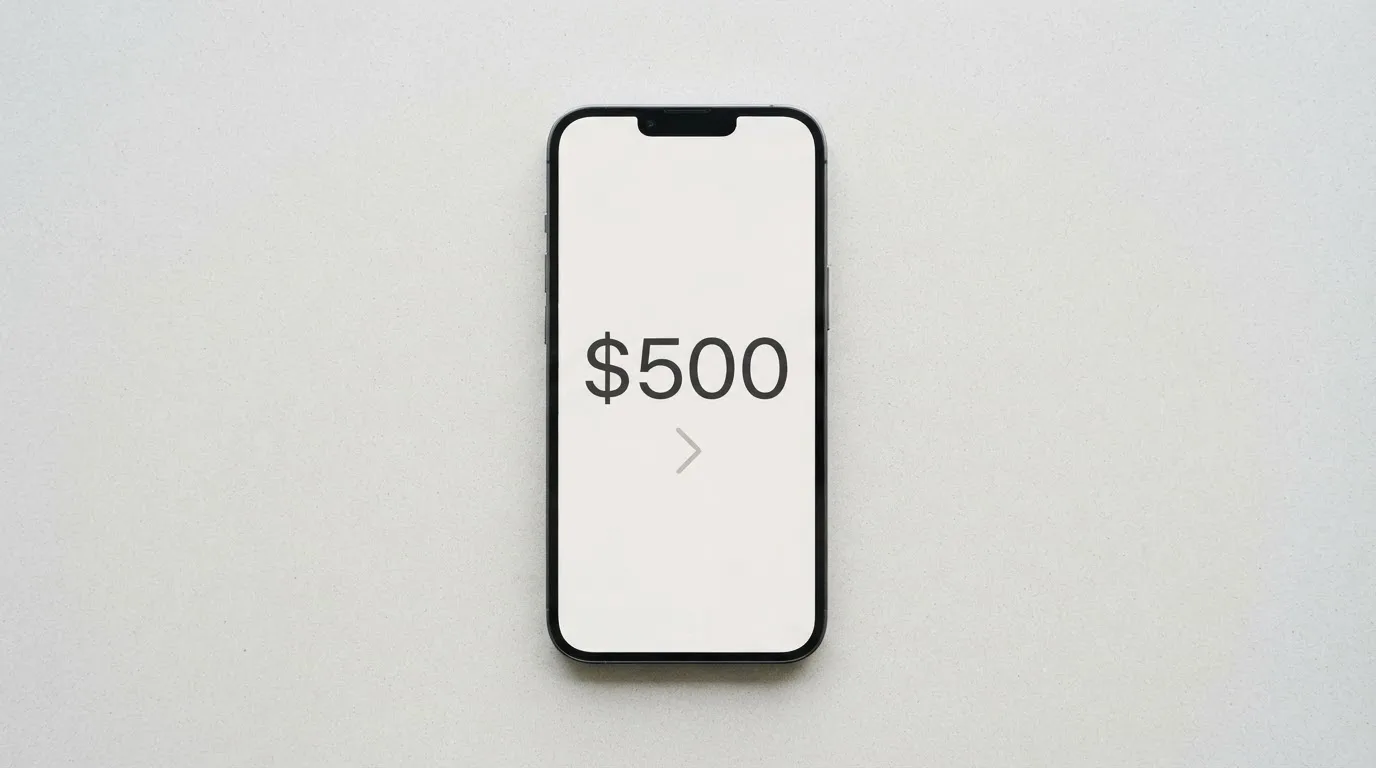 A phone showing a stablecoin transfer screen