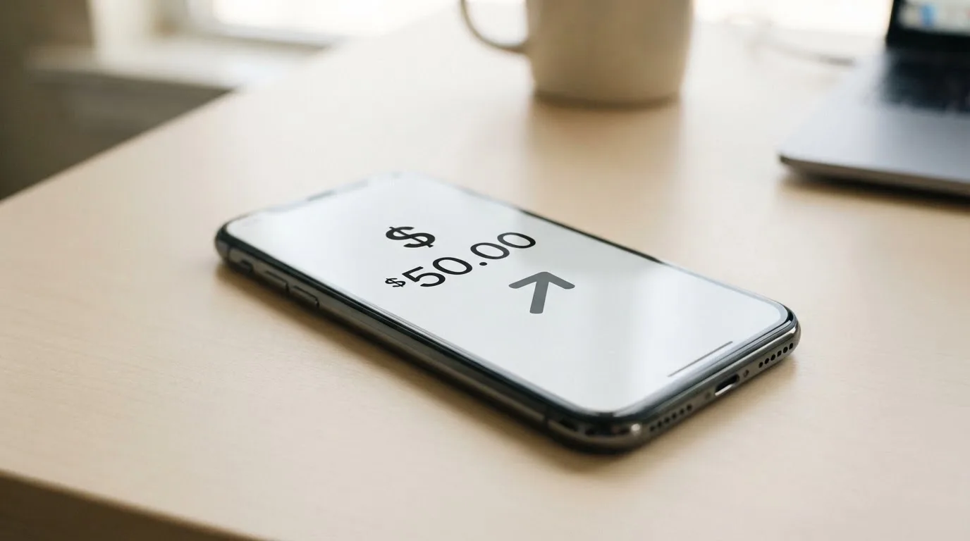 A phone showing a stablecoin transfer screen