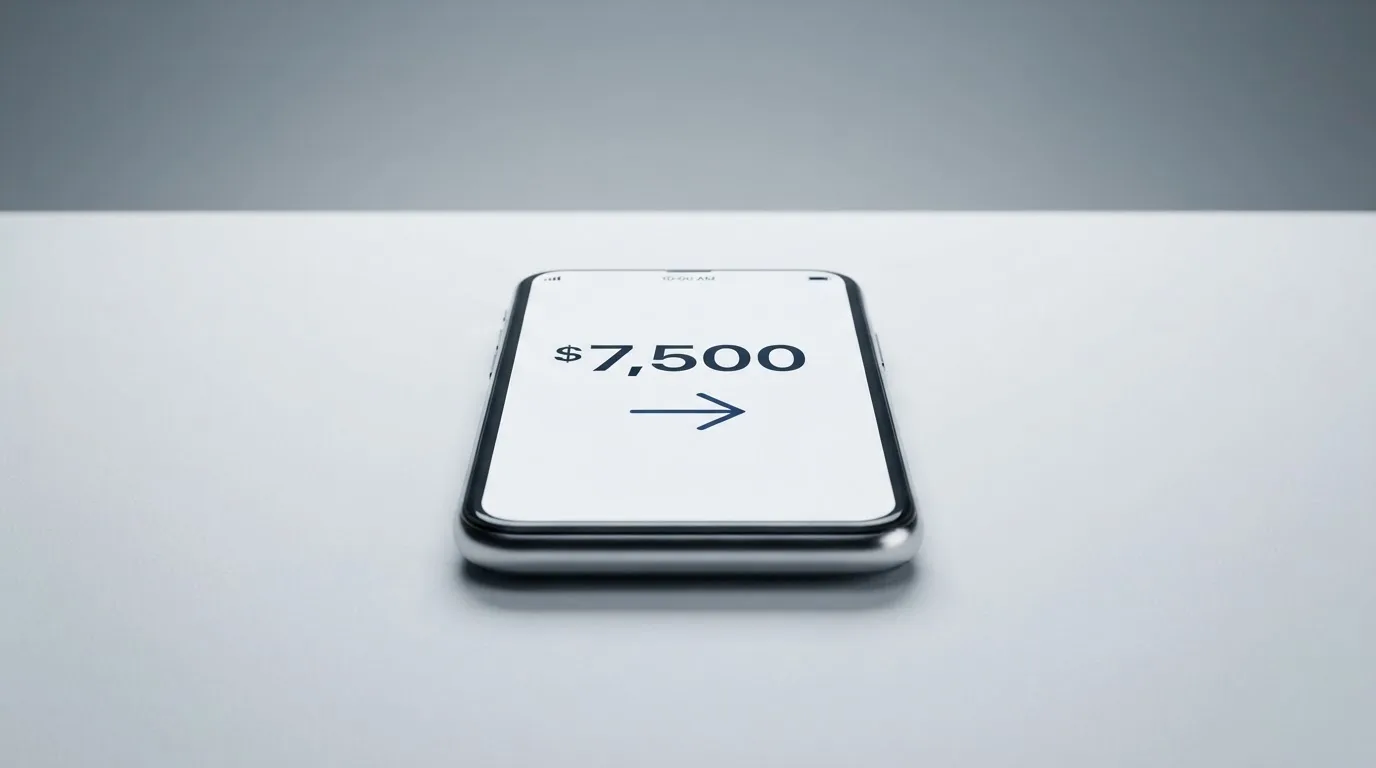 A phone showing a stablecoin transfer screen