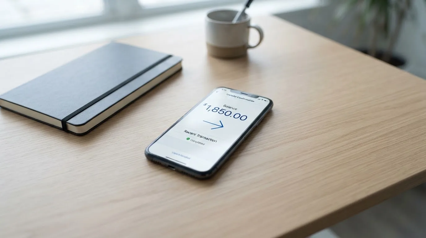 A phone showing a stablecoin transfer screen