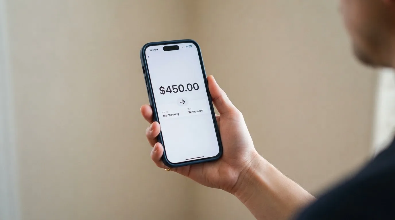 A phone showing a stablecoin transfer screen