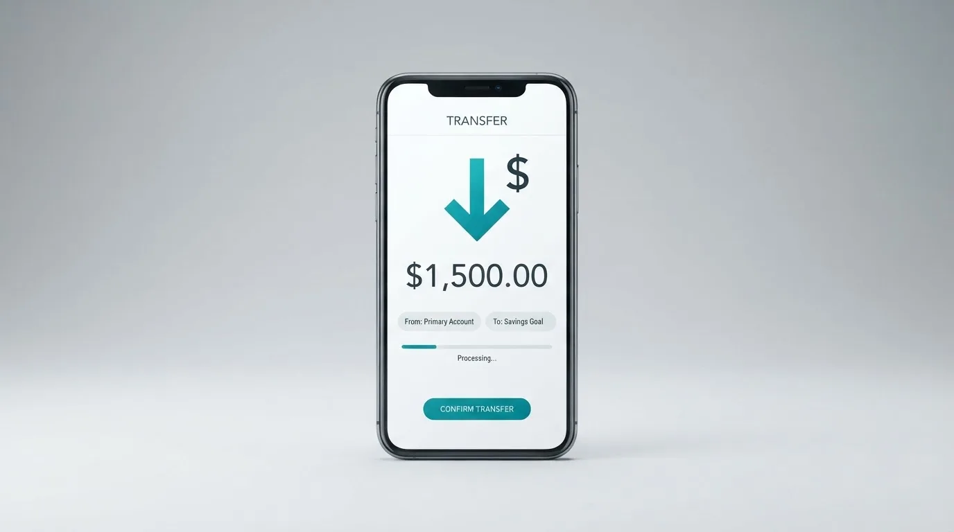 A phone showing a stablecoin transfer screen
