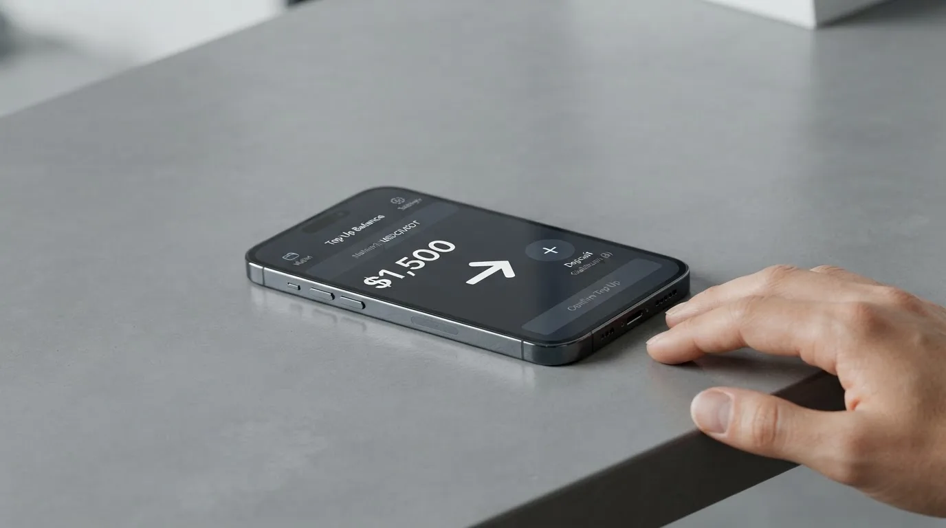 A phone showing a stablecoin transfer screen