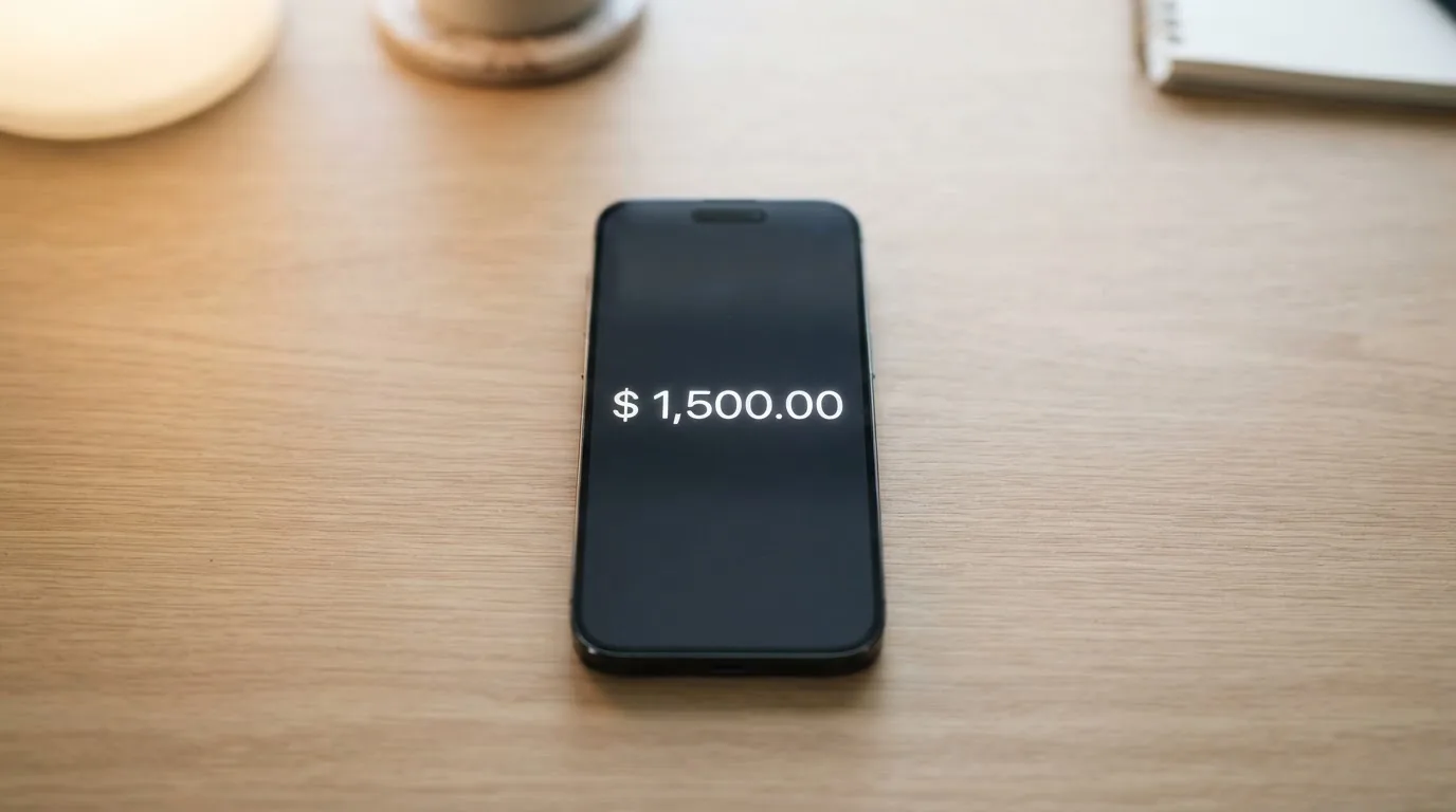 A phone showing a stablecoin transfer screen